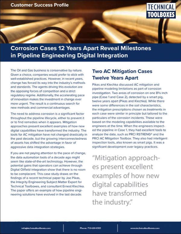 Corrosion Cases 12 Years Apart Reveal Milestones in Pipeline Engineering Digital Integration